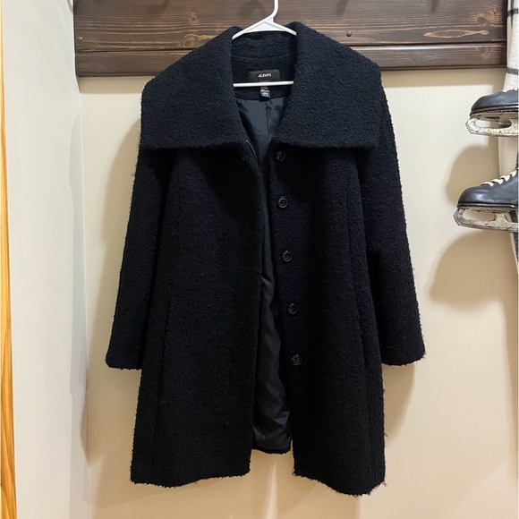 Alfani Black Wool Blend Coat Size 14 - Picture 7 of 7